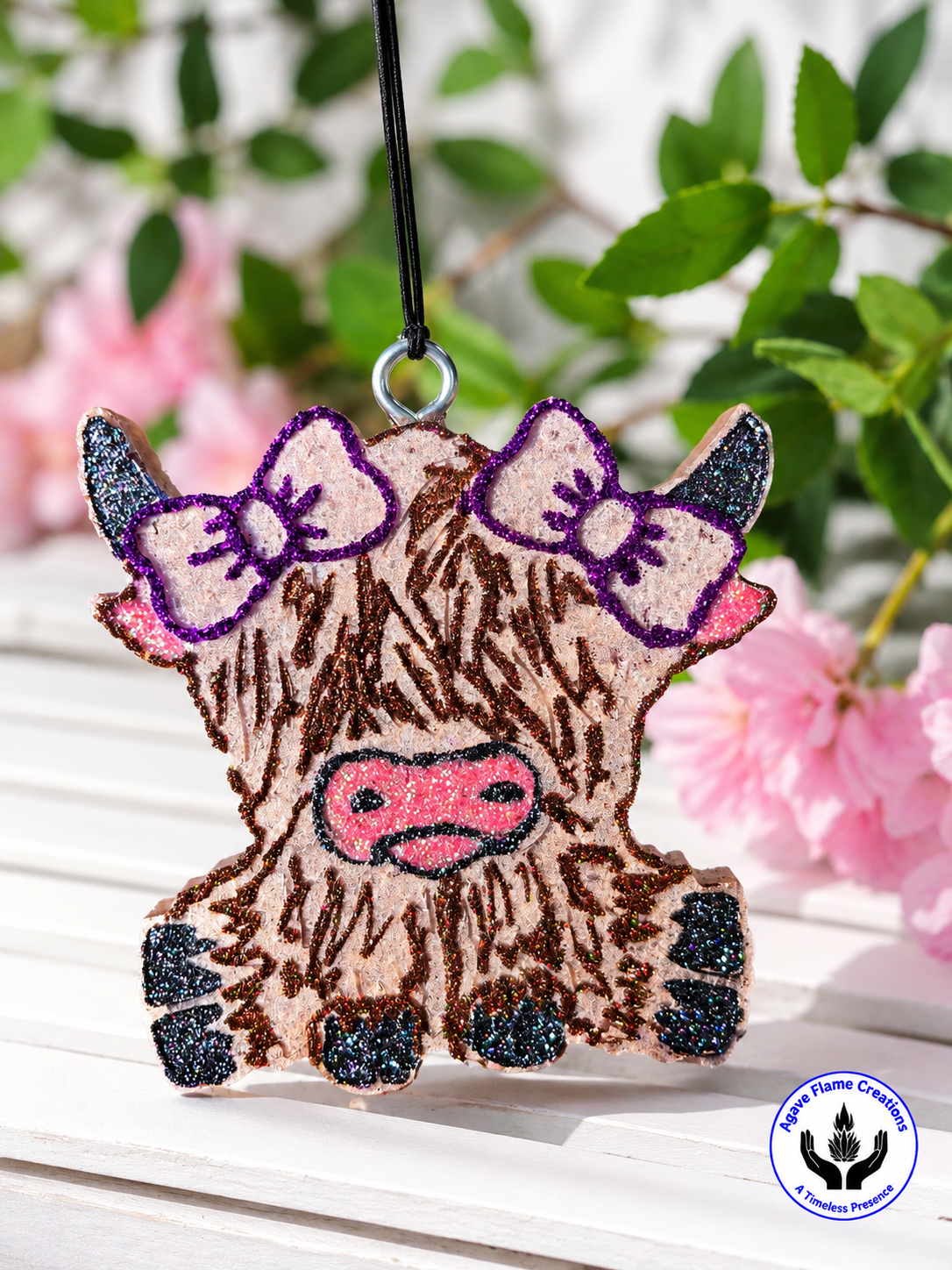 Highland Cow w/Bows Car & Home Freshie