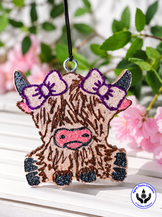 Highland Cow w/Bows Car & Home Freshie