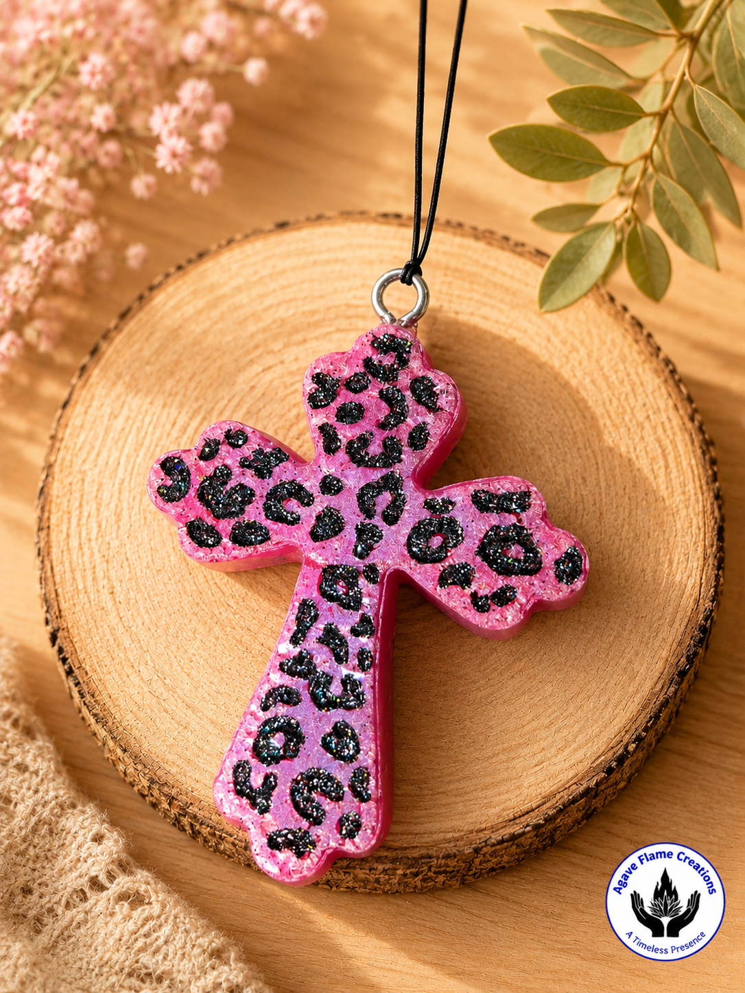 Leopard Print Cross Car & Home Freshie