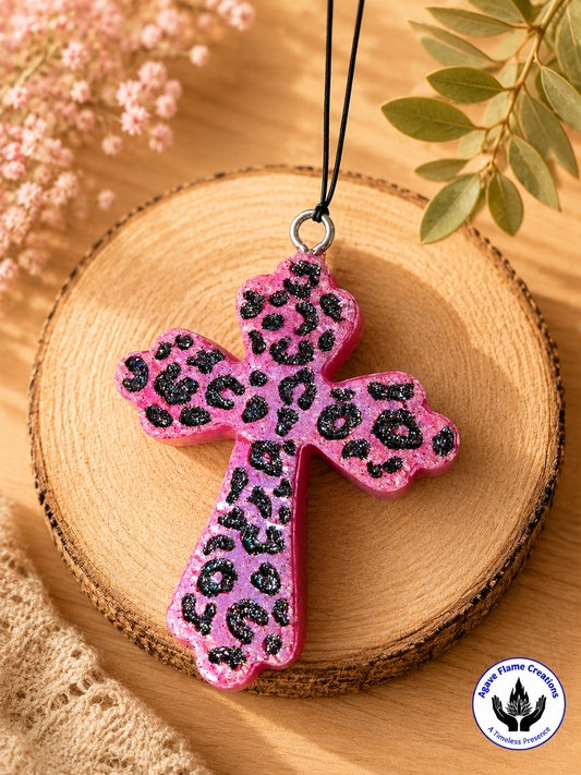 Leopard Print Cross Car & Home Freshie